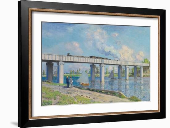 Railway Bridge at Argenteuil, 1873-Claude Monet-Framed Giclee Print