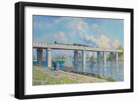 Railway Bridge at Argenteuil, 1873-Claude Monet-Framed Giclee Print
