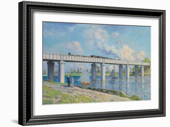 Railway Bridge at Argenteuil, 1873-Claude Monet-Framed Giclee Print