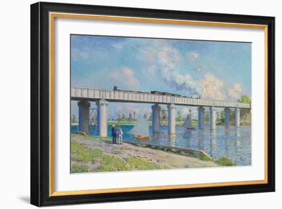 Railway Bridge at Argenteuil, 1873-Claude Monet-Framed Giclee Print