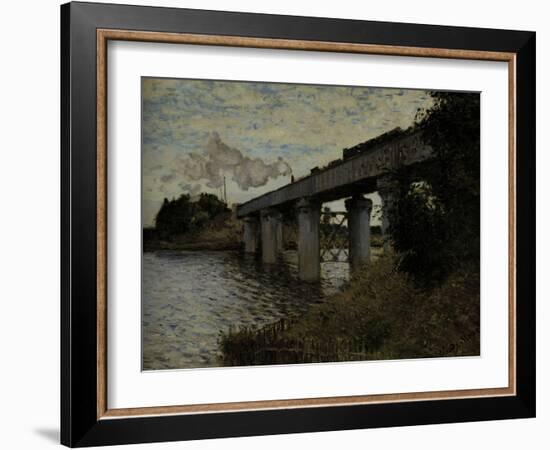 Railway Bridge at Argenteuil, c.1873-Claude Monet-Framed Giclee Print