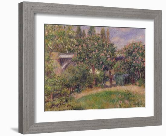 Railway Bridge at Chatou, 1881-Pierre-Auguste Renoir-Framed Giclee Print