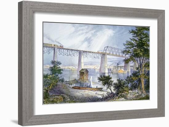 Railway Bridges at Louisville, Kentucky, 1872-American School-Framed Giclee Print