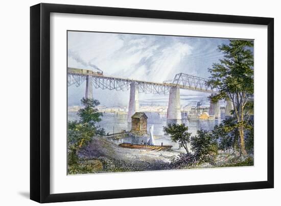 Railway Bridges at Louisville, Kentucky, 1872-American School-Framed Giclee Print