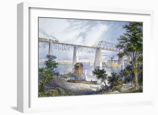 Railway Bridges at Louisville, Kentucky, 1872-American School-Framed Giclee Print