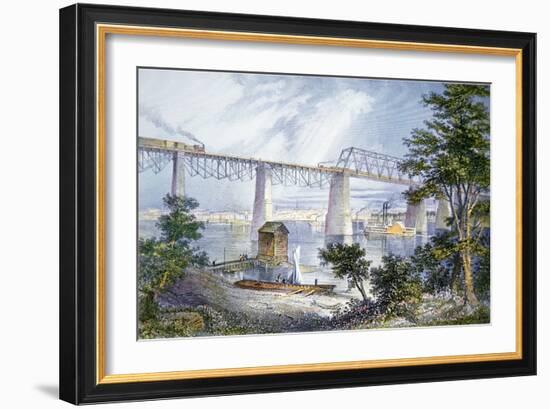 Railway Bridges at Louisville, Kentucky, 1872-American School-Framed Giclee Print