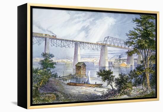 Railway Bridges at Louisville, Kentucky, 1872-American School-Framed Premier Image Canvas