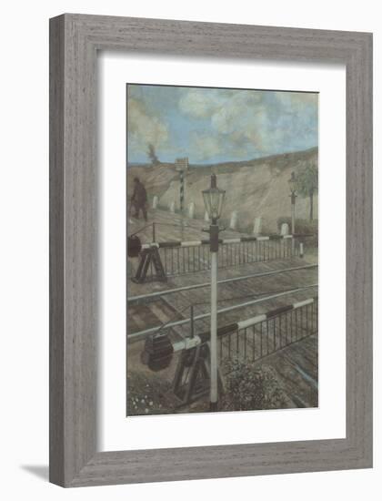 Railway Cycle: Boom Barrier-Hans Baluschek-Framed Art Print