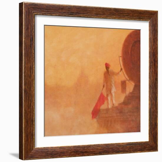 Railway Flag Man, Agra, 2010-Lincoln Seligman-Framed Giclee Print