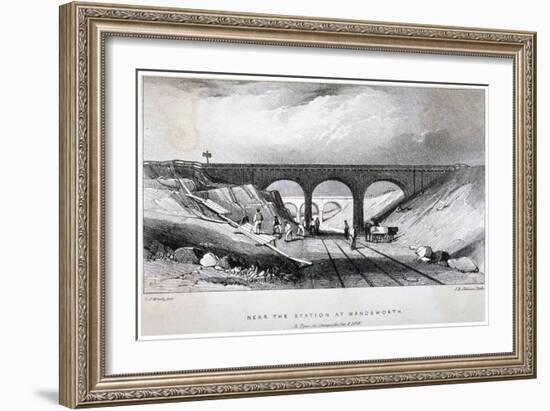 Railway Line Near Wandsworth Station, London, 1838-JR Jobbins-Framed Giclee Print