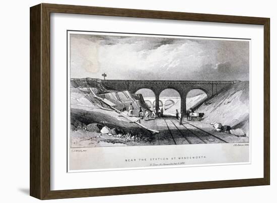 Railway Line Near Wandsworth Station, London, 1838-JR Jobbins-Framed Giclee Print