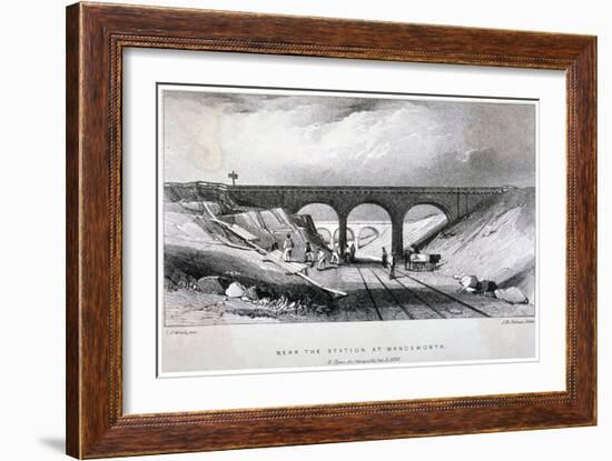 Railway Line Near Wandsworth Station, London, 1838-JR Jobbins-Framed Giclee Print