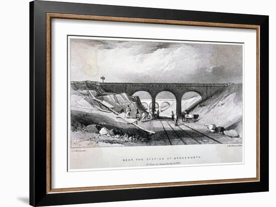 Railway Line Near Wandsworth Station, London, 1838-JR Jobbins-Framed Giclee Print