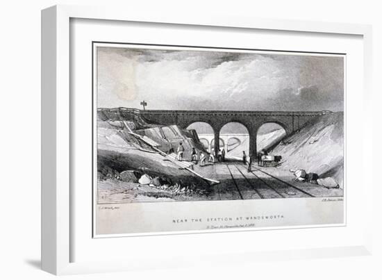 Railway Line Near Wandsworth Station, London, 1838-JR Jobbins-Framed Giclee Print