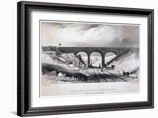 Railway Line Near Wandsworth Station, London, 1838-JR Jobbins-Framed Giclee Print