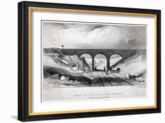 Railway Line Near Wandsworth Station, London, 1838-JR Jobbins-Framed Giclee Print