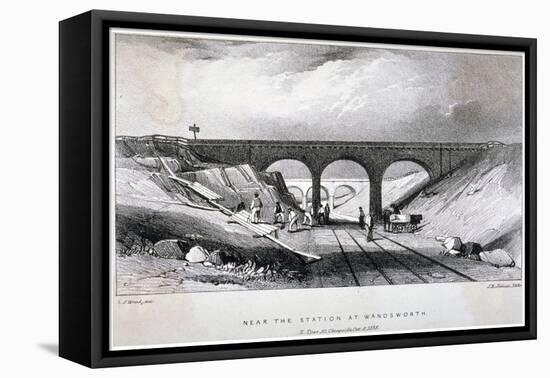 Railway Line Near Wandsworth Station, London, 1838-JR Jobbins-Framed Premier Image Canvas