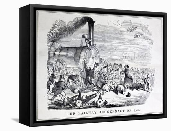 Railway Mania Cartoon 0F 1845-null-Framed Premier Image Canvas