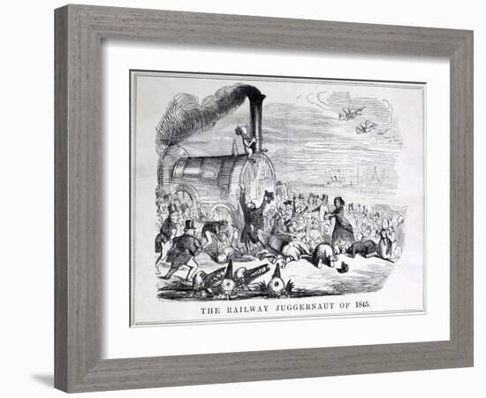 Railway Mania Cartoon 0F 1845-null-Framed Giclee Print