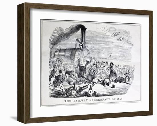 Railway Mania Cartoon 0F 1845-null-Framed Giclee Print