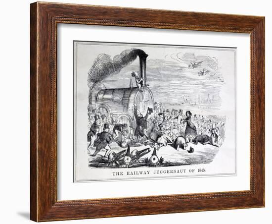 Railway Mania Cartoon 0F 1845-null-Framed Giclee Print