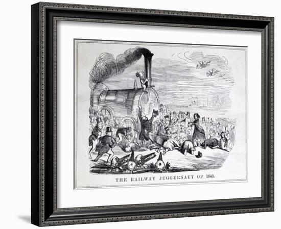 Railway Mania Cartoon 0F 1845-null-Framed Giclee Print