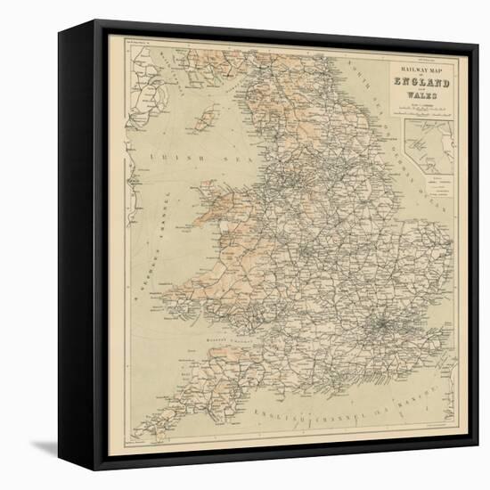 Railway Map of England and Wales-null-Framed Premier Image Canvas