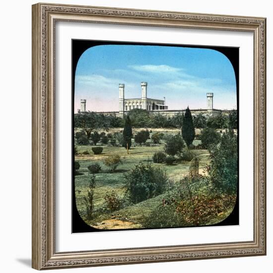 Railway Station, from the Queen's Garden, Delhi, India, Late 19th or Early 20th Century-null-Framed Giclee Print