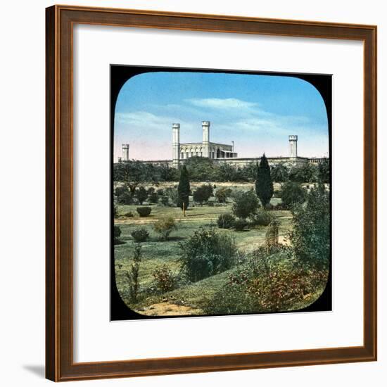 Railway Station, from the Queen's Garden, Delhi, India, Late 19th or Early 20th Century-null-Framed Giclee Print