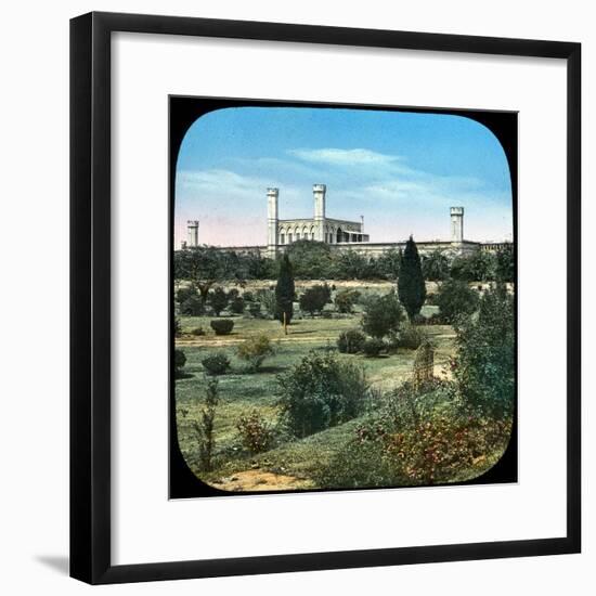 Railway Station, from the Queen's Garden, Delhi, India, Late 19th or Early 20th Century-null-Framed Giclee Print