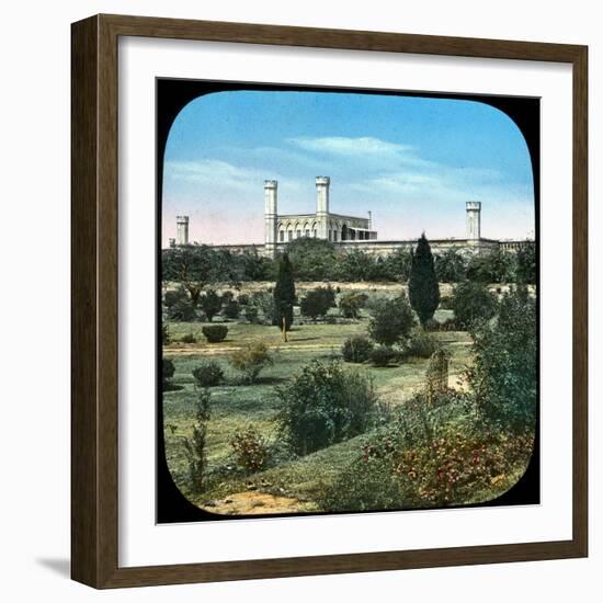 Railway Station, from the Queen's Garden, Delhi, India, Late 19th or Early 20th Century-null-Framed Giclee Print