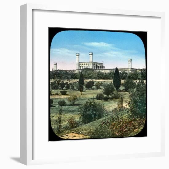 Railway Station, from the Queen's Garden, Delhi, India, Late 19th or Early 20th Century-null-Framed Giclee Print