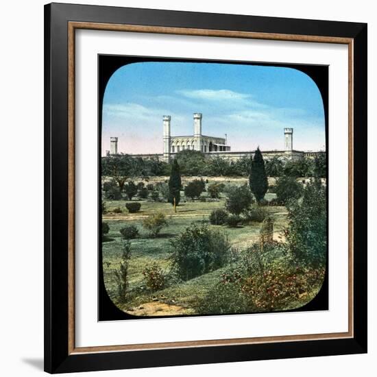 Railway Station, from the Queen's Garden, Delhi, India, Late 19th or Early 20th Century-null-Framed Giclee Print