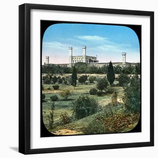 Railway Station, from the Queen's Garden, Delhi, India, Late 19th or Early 20th Century-null-Framed Giclee Print