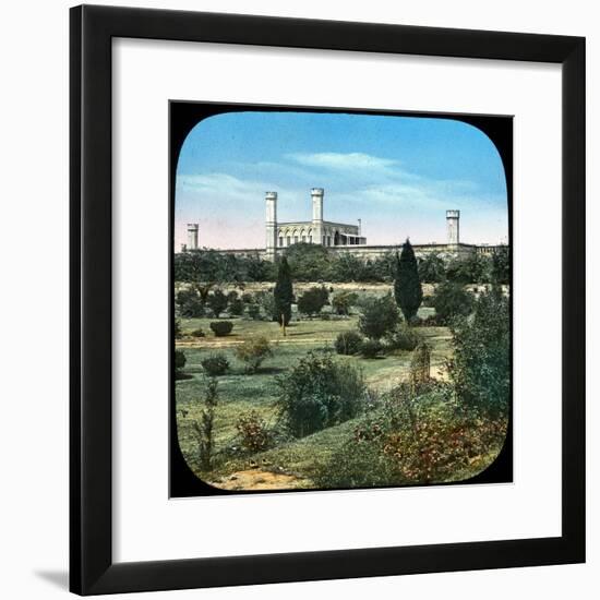 Railway Station, from the Queen's Garden, Delhi, India, Late 19th or Early 20th Century-null-Framed Giclee Print