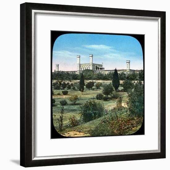 Railway Station, from the Queen's Garden, Delhi, India, Late 19th or Early 20th Century-null-Framed Giclee Print