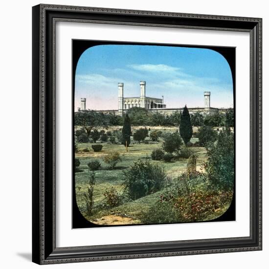 Railway Station, from the Queen's Garden, Delhi, India, Late 19th or Early 20th Century-null-Framed Giclee Print