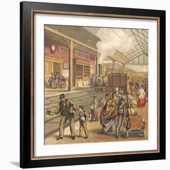 Railway Station-English School-Framed Giclee Print