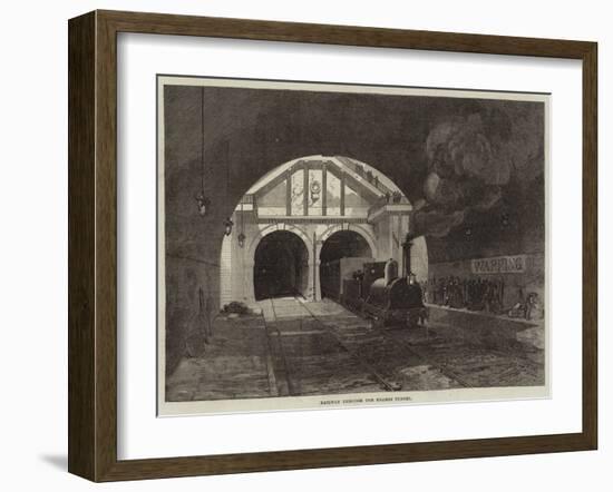 Railway Through the Thames Tunnel-null-Framed Giclee Print