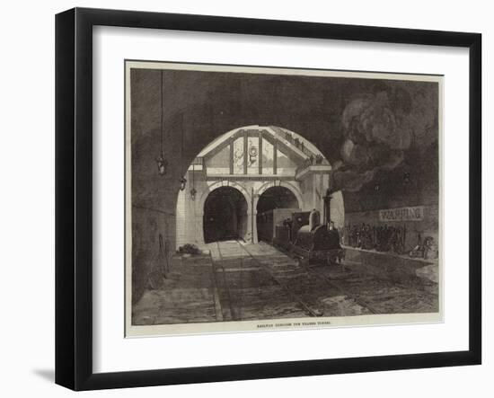 Railway Through the Thames Tunnel-null-Framed Giclee Print