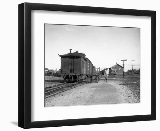 Railway Train, Ellensburg, WA Station, 1911-Asahel Curtis-Framed Giclee Print