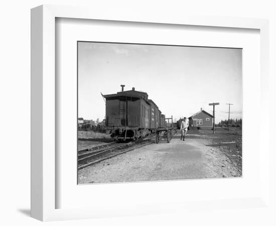 Railway Train, Ellensburg, WA Station, 1911-Asahel Curtis-Framed Giclee Print