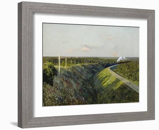 Railway with Steam Train, 1890s-Isaak Iljitsch Lewitan-Framed Giclee Print