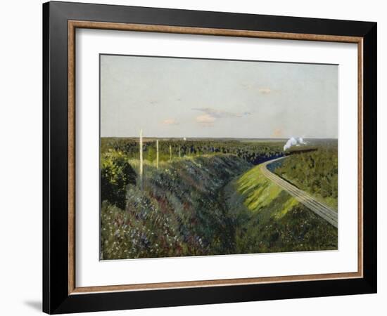 Railway with Steam Train, 1890s-Isaak Iljitsch Lewitan-Framed Giclee Print