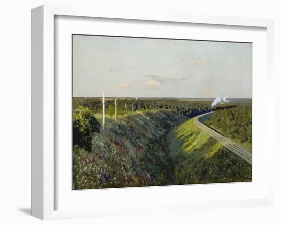 Railway with Steam Train, 1890s-Isaak Iljitsch Lewitan-Framed Giclee Print