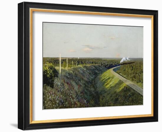 Railway with Steam Train, 1890s-Isaak Iljitsch Lewitan-Framed Giclee Print