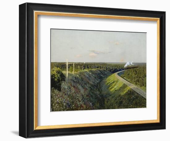 Railway with Steam Train, 1890s-Isaak Iljitsch Lewitan-Framed Giclee Print