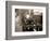 Railway Workers Cleaning the Cardiff Rail Name Plate "Capitals United Express", Wales 1950s-null-Framed Photographic Print