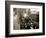 Railway Workers Cleaning the Cardiff Rail Name Plate "Capitals United Express", Wales 1950s-null-Framed Photographic Print