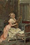Woman with a Guitar, C.1870 (Oil on Panel)-Raimundo De Madrazo Y Garreta-Framed Giclee Print
